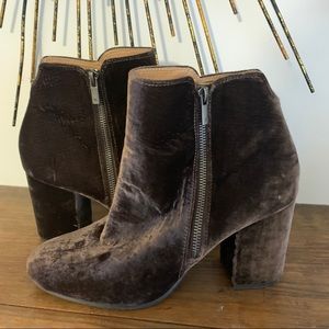 Brown Velvet Lucky brand booties